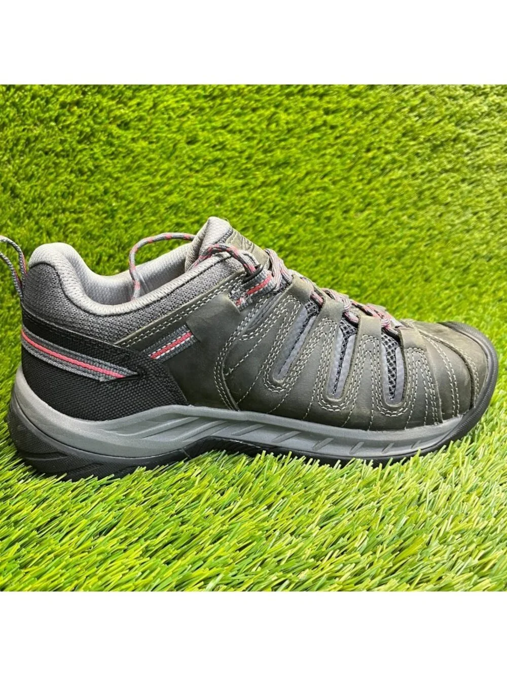 Keen Utility Flint II Low Womens Size 8.5 Gray Black Steel Toe Safety Work Shoes